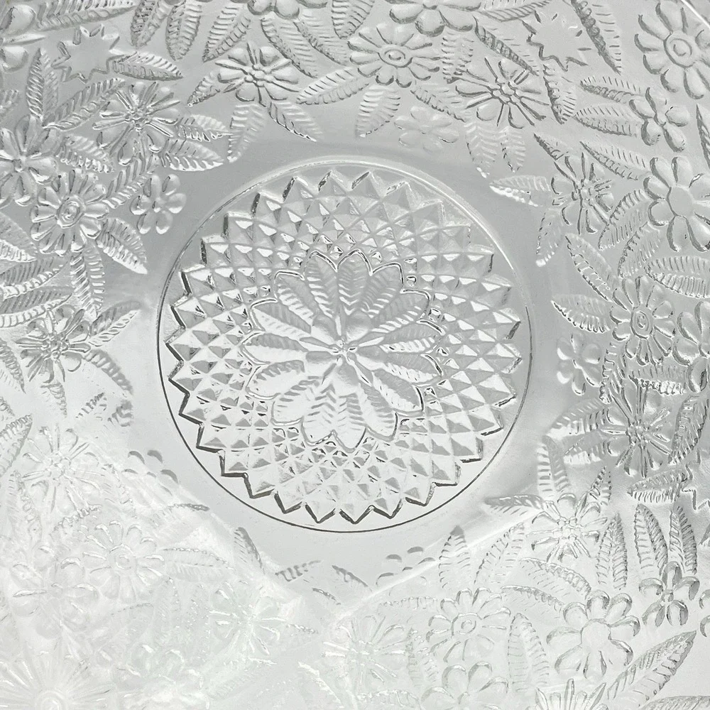 Vintage 1990s Indiana Glass Pineapple &‎ Floral Clear 7.5